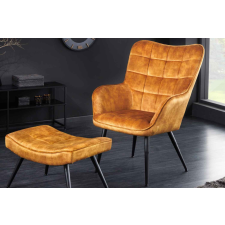 INVICTA Design fotel Sweden mustársárga bársony bútor