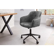 INVICTA Design irodai szék Natasha sötétszürke bársony bútor