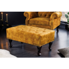 INVICTA Design puff Chesterfield mustársárga bársony bútor