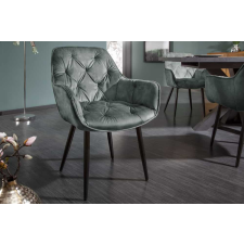 INVICTA Design szék Garold szürke-zöld bársony bútor
