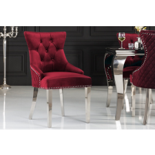 INVICTA Design szék Queen Levia fej bársony piros bútor