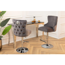 INVICTA Luxus bárszék Queen szürke bársony bútor