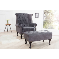 INVICTA Luxus fotel Chesterfield szürke bútor