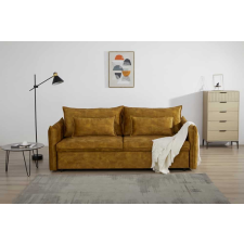 INVICTA Stílusos 3 személyes ágyazható kanapé Nathalie 215 cm mustársárga bársony bútor