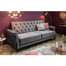 INVICTA Stílusos ágyazható kanapé Scarlet II 220 cm szürke bársony bútor