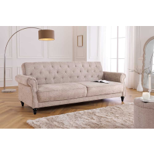 INVICTA Stílusos ágyazható kanapé Scarlet II 220 cm szürkés bézs bouclé bútor
