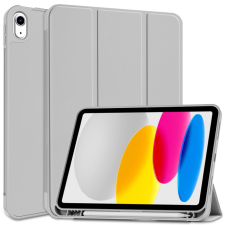  iPad 2022 10.9 (iPad 10) Tablettok - szürke smart case, ceruza tartóval tablet tok