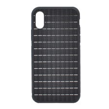 IPAKY Apple iPhone X / XS Szilikon Védőtok - Fekete rács mintás tok és táska