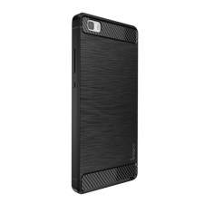 IPAKY Huawei P8 Lite Ütésálló Tok - Fekete karbon mintás tok és táska
