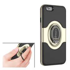 IPAKY műanyag telefonvédő (szilikon belső, mágneses telefontartó gyűrű, 360-ban forgatható) arany gp-74358 tok és táska