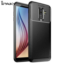 IPAKY Samsung Galaxy A6+ (2018), IPAKY szilikon mobiltok, FEKETE, KARBON tok és táska