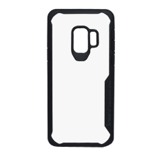IPAKY Samsung Galaxy S9 (SM-G960) műanyag telefonvédő (szilikon keret, közepesen ütésálló, átlátszó hátlap) fekete tok és táska