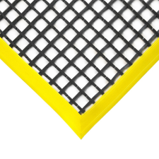  Ipari rácsos gumiszőnyeg csúszásmentes munkaállomás 120x180 cm fekete sárga szegéllyel munkavédelem