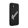  iPhone 12 mini Telefontok - Guess Silicone Vintage Script fekete szilikon tok
