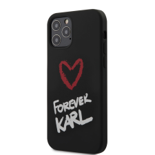  iPhone 12 Telefontok - Karl Lagerfeld Forever Karl Kemény Tok - Fekete tok és táska