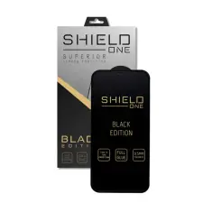  iPhone 12 üvegfólia - ShieldOne Black Edition kijelzővédő üvegfólia, fekete plasztik kerettel mobiltelefon kellék