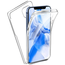  iPhone 14 Pro Max Telefontok - átlátszó szilikon előlap + plexi hátlap tok 360° tok és táska