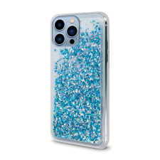  iPhone 14 Pro Telefontok - kék folyékony csillámos hátlap tok tok és táska