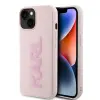  iPhone 15 Telefontok - Karl Lagerfeld - 3D Glitter Logo - hátlap tok, pink