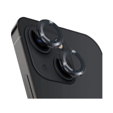 iPhone 16 - Metal - üveg, kameralencse védőkeret - fekete mobiltelefon kellék