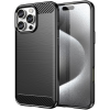  iPhone 16 Pro Max szilikon tok, hátlaptok, telefon tok, karbon mintás, fekete, Carbon case