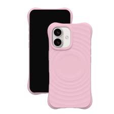 iPhone 16 telefontok - Pastel Wave - MagSafe kompatibilis pink szilikon hátlap tok tok és táska