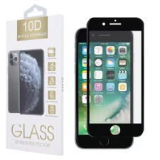  iPhone 6 / 6S üvegfólia, tempered glass, előlapi, 10D, edzett, hajlított, fekete kerettel mobiltelefon kellék