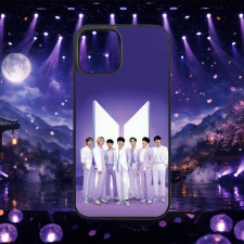 iPhone BTS in white - iPhone tok tok és táska