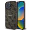 iPhone Telefontok iPhone 16 Pro - Guess Leather 4G Colored - MagSafe kompatibilis barna hátlap tok