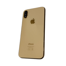 iPhone XS (5.8&quot;) készülék hátlap, kamera lencsével / sim tálcával, akkufedél, arany, gyári tok és táska