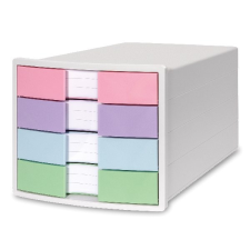  Irattartó HAN Impuls A4/C4 4 fiókos pasztell zárt fiókkal fehér irattartó