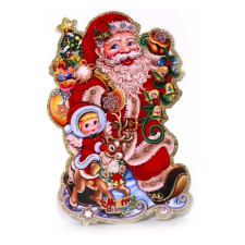 IRIS 3D Mikulás mintás/28x43cm karton dekoráció karácsonyi dekoráció