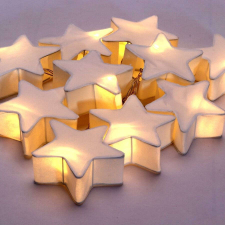IRIS Csillag alakú papír 160cm/meleg fehér/10db LED-es/2xAA elemes fénydekoráció (225570) karácsonyi dekoráció