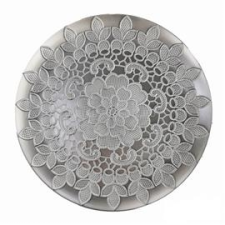 IRIS dekor tálca kör 33cm csipke ezüst (IRIS_671891) konyhai eszköz