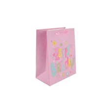 IRIS Dísztasak matt 18x23 cm lila Happy Birthday ajándéktasak