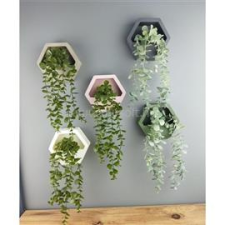 IRIS E5798 hatszögletű fali dekoráció művirággal 13x26cm (IRIS_E5798) dekorációs kellék