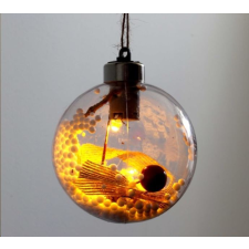 IRIS Gömb alakú /G/ 8cm meleg fehér műanyag-akril LED-es fénydekoráció (301-03) karácsonyfa izzósor