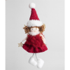 IRIS Karácsonyi Angyal akasztós textil dísz 19cm - Piros / arany (060562)