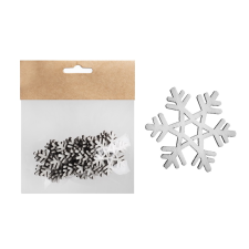 IRIS Karácsonyi Fa hópihe készlet 12 darabos 4x4cm - Fehér (060698) party kellék