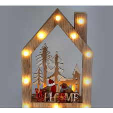 IRIS Karácsonyi ház alakú madarak mintás/20x30x5,5cm/meleg fehér LED-es fa fénydekoráció (309-02) karácsonyfa izzósor