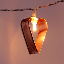IRIS Szív alakú fém/4m/meleg fehér/20db LED-es/3xAA elemes fénydekoráció karácsonyfa izzósor