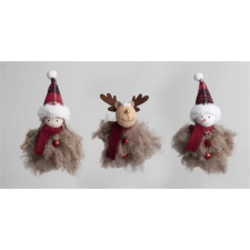 IRIS textil akasztós figura 14cm barna karácsonyfadísz