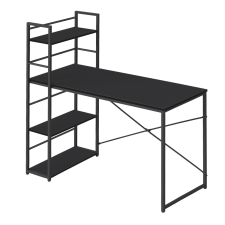  Íróasztal MAX 4.0 SONOMA polccal 120x44 cm, fekete íróasztal