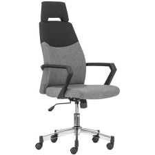 . Irodai forgószék, króm lábkereszt, fejtámasz, Sterling, szürke- fekete (BBSZV387) forgószék