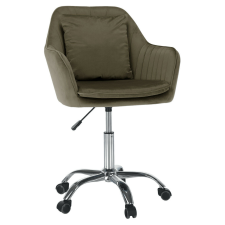  Irodai fotel, szürkésbarna Taupe Velvet anyag/króm, KLIAN forgószék