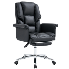  Irodai szék lábtartóval, fekete ekobőr, RODIK forgószék