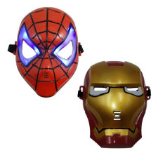 Iron Man maszk és Pókember maszk készlet, műanyag, univerzális méret, LED technológia jelmez