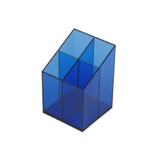  Írószertartó 4 rekeszes négyszögletű műanyag, Bluering® transzparens kék írószertartó