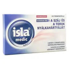 Isla Medic Hydro+ cseresznye ízű torok pasztilla 20db vitamin és táplálékkiegészítő