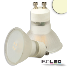 ISOLED GU10 LED szpot fényforrás, 3 W, 270°, opál, meleg fehér, dimmelheto izzó